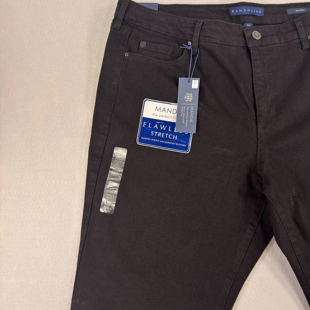Bandolino Mandie Straight Leg Jeans Saturated Black 20WS Short Flawless Stretch - Picture 3 of 12